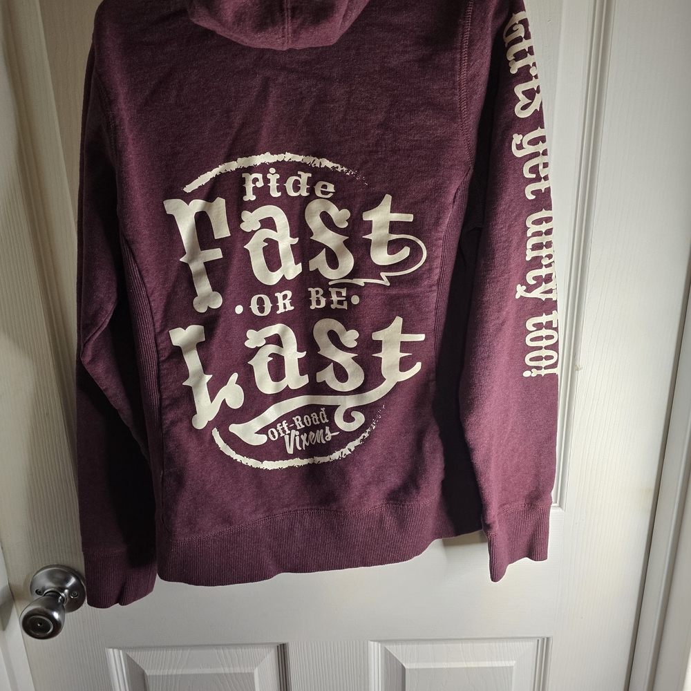 Off-White Maroon Zip-Up Hoodie